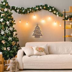Solight Solight LED nástěnná dekorace vánoční stromek, 24x LED, 2x AA 1V260