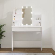 Greatstore Toaletní stolek s LED bílý 96 x 40 x 142 cm