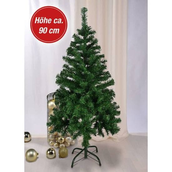 Greatstore HI Vánoční stromek s kovovým stojanem zelený 90 cm