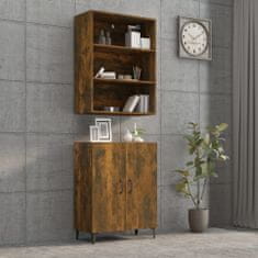 Greatstore Skříň highboard kouřový dub kompozitní dřevo