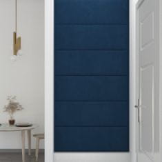 Greatstore Nástěnné panely 12 ks modré 90 x 30 cm samet 3,24 m²
