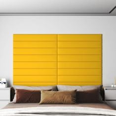 Greatstore Nástěnné panely 12 ks žluté 90 x 15 cm samet 1,62 m²