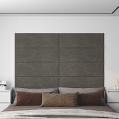 Greatstore Nástěnné panely 12 ks tmavě šedé 90 x 30 cm samet 3,24 m²