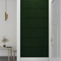 Greatstore Nástěnné panely 12 ks tmavě zelené 90 x 30 cm samet 3,24 m²