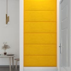 Greatstore Nástěnné panely 12 ks žluté 90 x 30 cm samet 3,24 m²