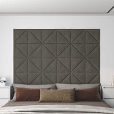 Greatstore Nástěnné panely 12 ks tmavě šedé 30 x 30 cm samet 1,08 m²