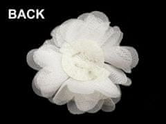 Kraftika 10ks 11 mint světlá textilní květ 50mm s kamínky
