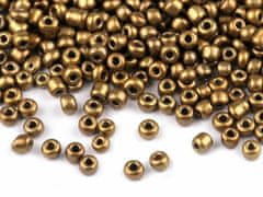 Kraftika 50g k35 zlatá tm. rokajl 8/0 - 3mm metalický, neprůhledný