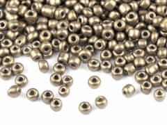 Kraftika 50g k18 stříbrná hnědá rokajl 8/0 - 3mm metalický