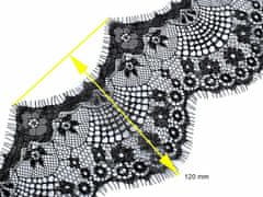 Kraftika 3m šedá lesk francouzská krajka šíře 12cm