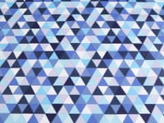 Kraftika 1m (435) modrá blankytná bavlněná látka trojúhelníky