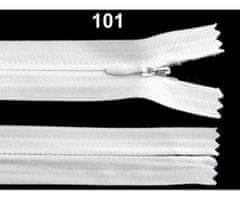 Kraftika 1ks white spirálový zip skrytý šíře 3mm délka 16cm