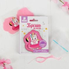 Kraftika Diy kit brooch z pocitu rainbow unicorn, felt