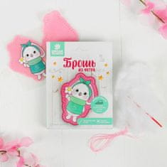 Kraftika Diy kit brooch z pocitu "bunny s květinou", felt