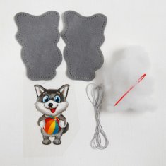 Kraftika Diy kit hračka z pocitu "pes s míčem", felt