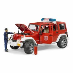 Bruder Červený požární jeep wrangler s figurkou a