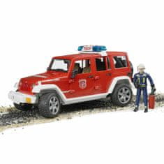 Bruder Červený požární jeep wrangler s figurkou a