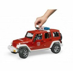 Bruder Červený požární jeep wrangler s figurkou a