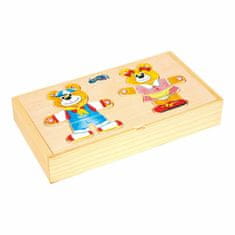 Small foot Dřevěné oblékací puzzle medvídci