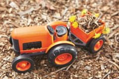 Green Toys Traktor s vlečkou oranžový