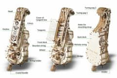 UGEARS 3d dřevěné mechanické puzzle hurdy-gurdy