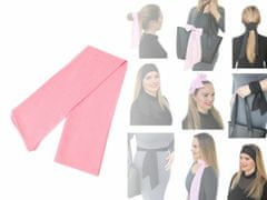Kraftika 1ks růžová šátek úzký do vlasů, na krk, na kabelku květy