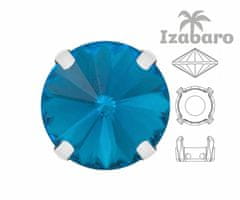 Izabaro 4ks crystal aquamarine blue 202 round rivoli 12mm