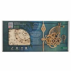 UGEARS 3d dřevěné mechanické puzzle nástěnné hodiny aero