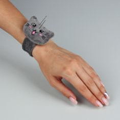 Kraftika Jehelníček na ruku, náramek, motiv - šedá kočka