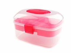Kraftika 1ks pink plastový box / kufřík, ochranné obaly boxy