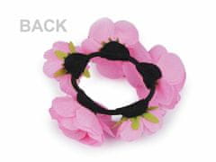 Kraftika 1ks růžová gumička do vlasů s květy
