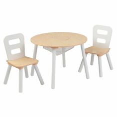 KidKraft Set stůl s 2 židle přírodní a bílá