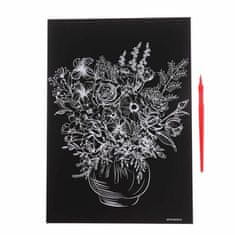 Kraftika Gravírování "bouquet in a vase" s kovovým efektem "silver",