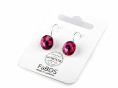 Kraftika 1pár (502) fuchsia náušnice se swarovski elements rivoli