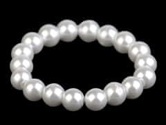Kraftika 1ks bílá perlový náramek, perlové štrasové náramky