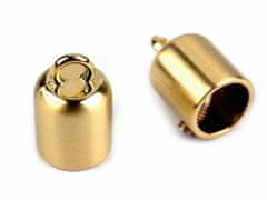 Kraftika 2ks zlatá klasik kovová koncovka na šňůrky 9 mm