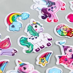 Kraftika 1 sada plastových samolepek s výstřihy konvexní "unicorns"