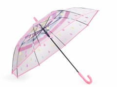 Kraftika 1ks růžová sv. vystřelovací deštník průhledný