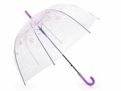 Kraftika 1ks růžová sv. dívčí průhledný vystřelovací deštník s
