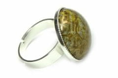 Kraftika Fantasy prsten s kulatým kabošonem, postříbřený (925)