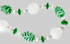Kraftika Náhrdelník z korálků, bílé a zelené korálky, délka 60 cm