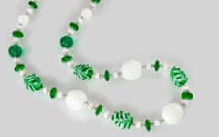 Kraftika Náhrdelník z korálků, bílé a zelené korálky, délka 60 cm
