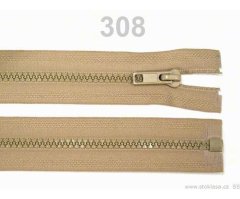 Kraftika 1ks 308 prairie sand kostěný zip šíře 5mm délka 90 cm