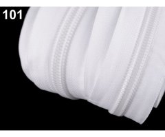 Kraftika 10m white zip spirálový šíře 10mm metráž, zipy metráži