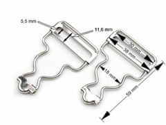 Kraftika 4ks (38 mm) nikl spona na laclové kalhoty šíře 30; 38 mm