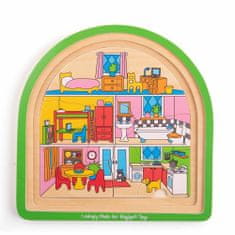 Bigjigs Toys Dřevěné vícevrstvé puzzle dům