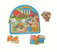 Bigjigs Toys Dřevěné vícevrstvé puzzle farma