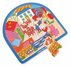 Bigjigs Toys Dřevěné vícevrstvé puzzle farma