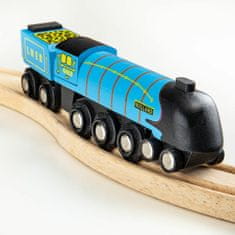 Bigjigs Rail Dřevěná replika lokomotivy mallard + 3 koleje