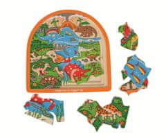 Bigjigs Toys Dřevěné vícevrstvé puzzle dinosauři